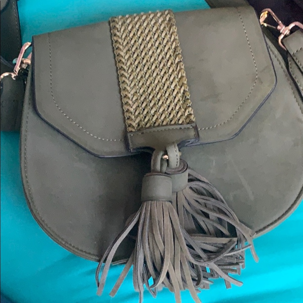 expressions nyc navy green bag vegan